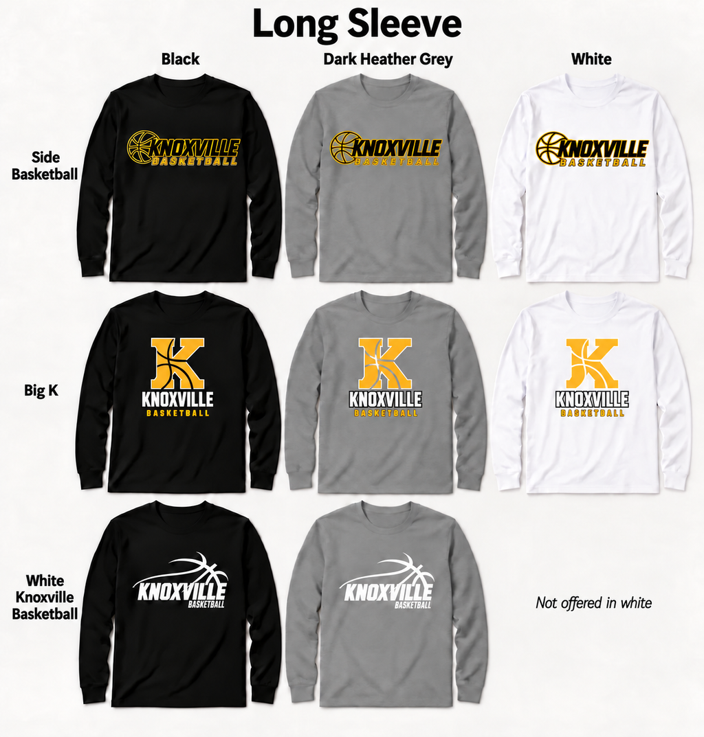 Knoxville Basketball long design and color previews with updated Big K